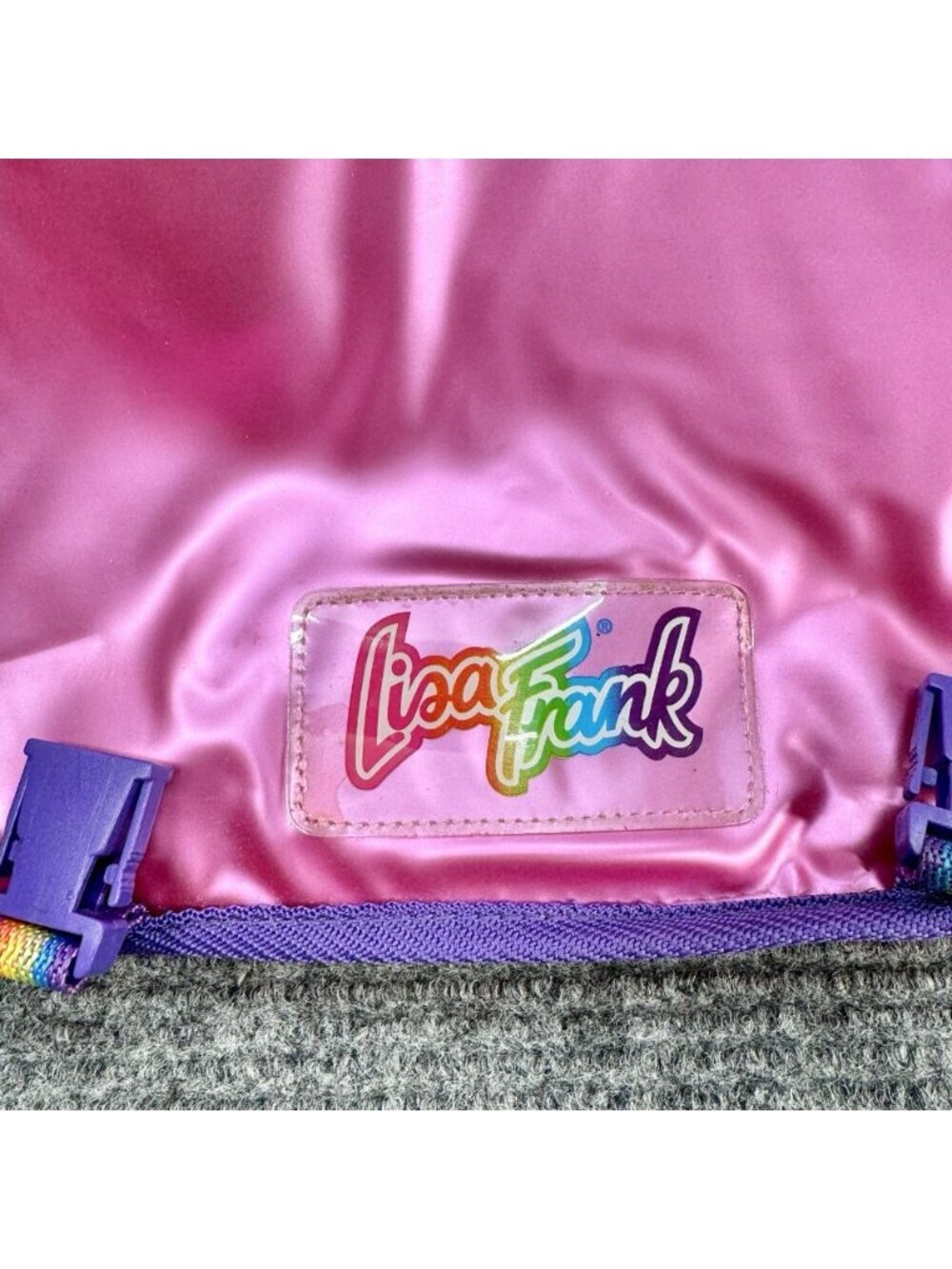 Lisa Frank Panda Painter Backpack Bag Vintage 90’s Rainbow Straps Case VERY RARE - Picture 3 of 16